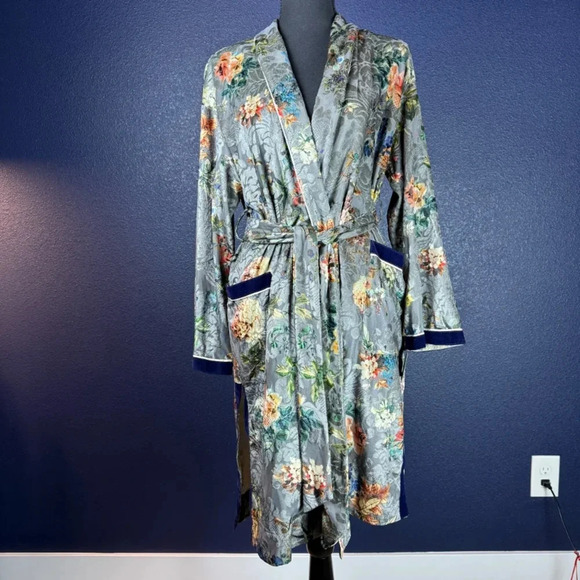 Zara Other - NWT Zara Basic Collection Floral Velvet Burnout  Kimono Robe Jacket, Small